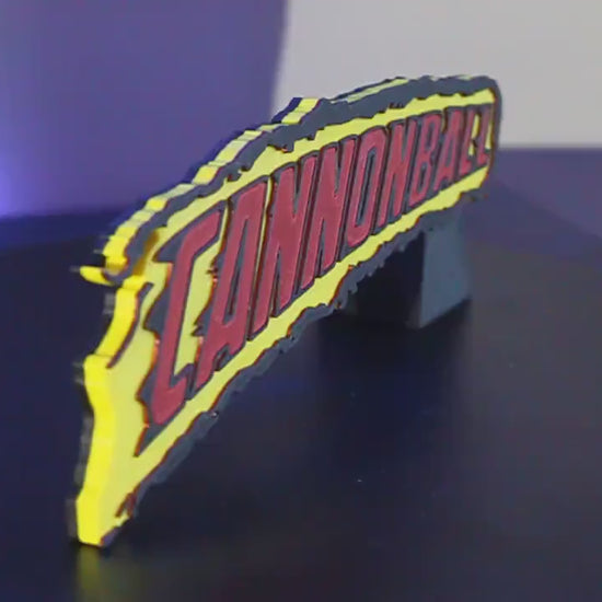 Cannonball 3D printed Comic Logo Art