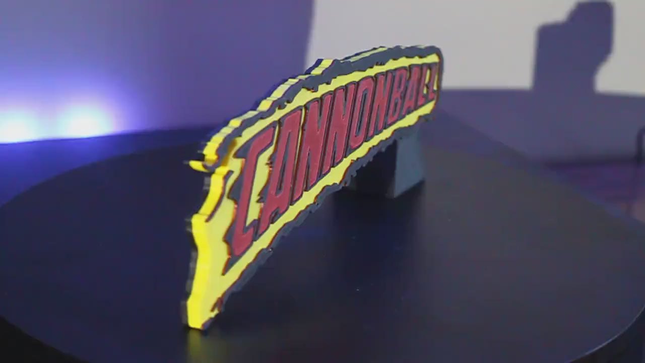 Cannonball 3D printed Comic Logo Art