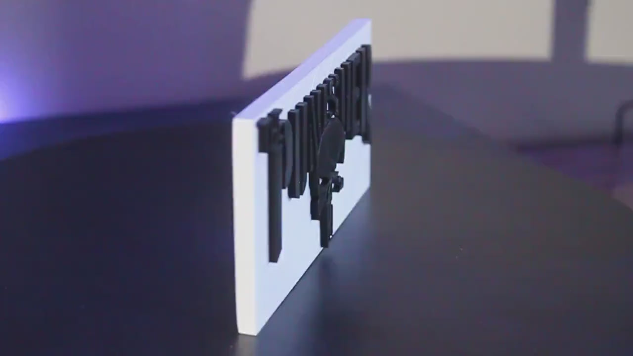 Punisher 3D printed Comic Logo Art - Rectangle Base