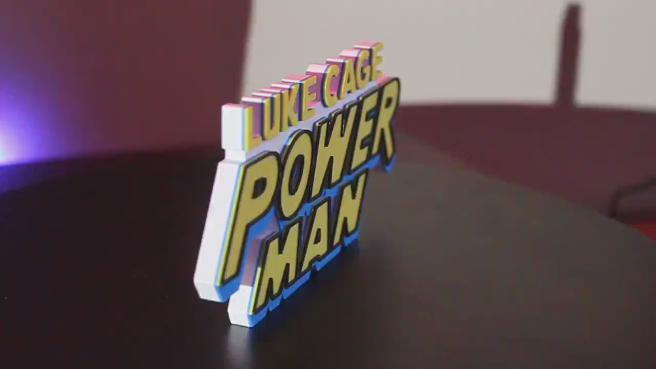 Luke Cage Power Man 3D printed Comic Logo Art