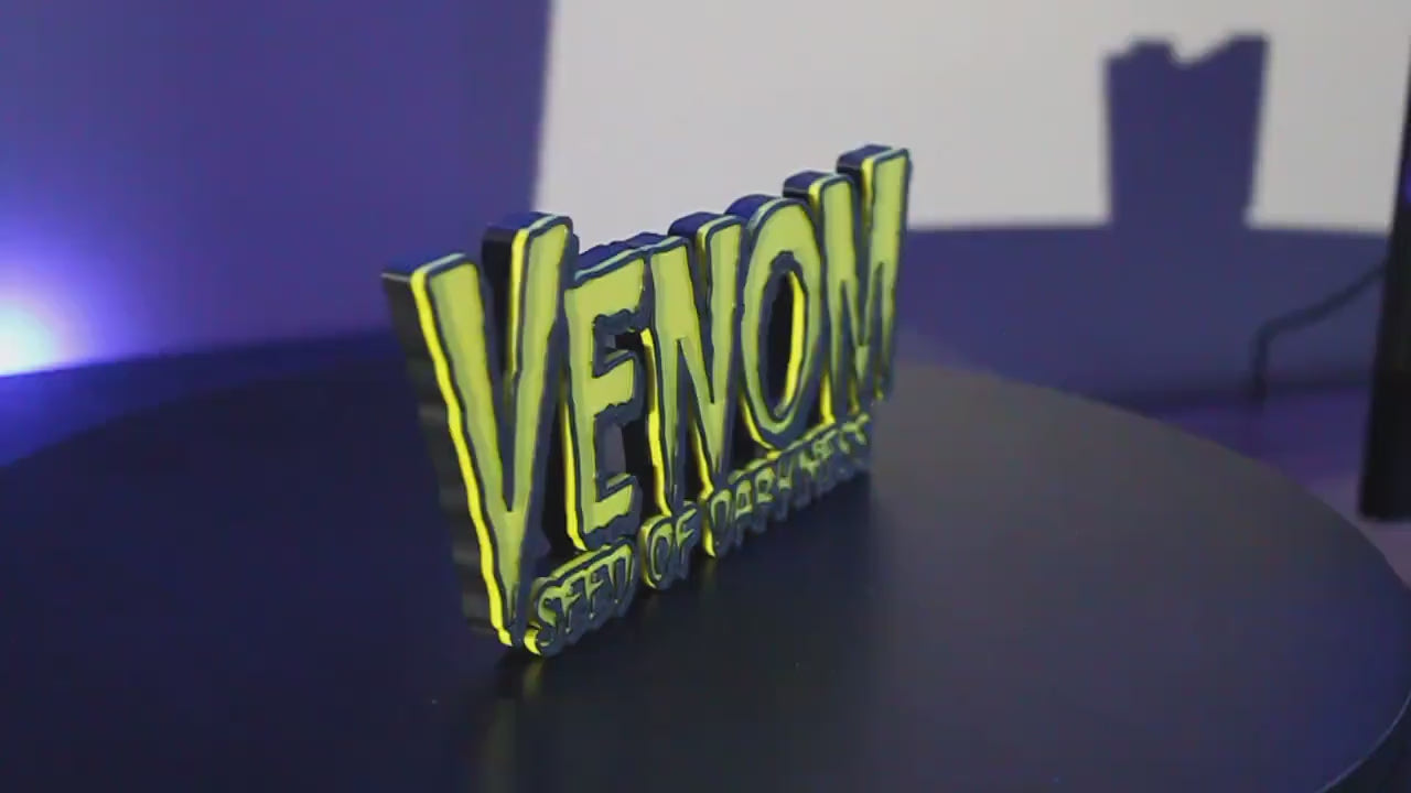 Venom 3D printed Comic Logo Art