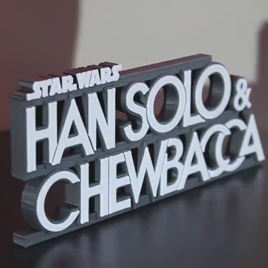 Han Solo & Chewbacca 3D printed Logo Art