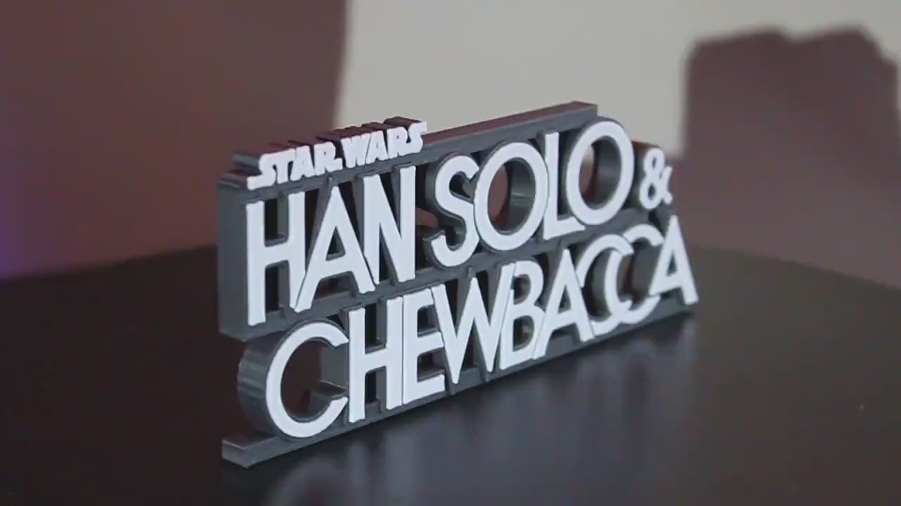 Han Solo & Chewbacca 3D printed Logo Art