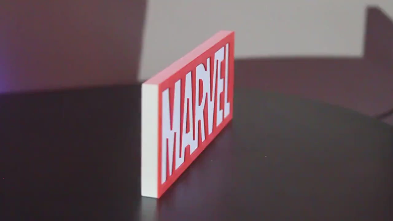 Marvel 3D printed Comic Logo Art