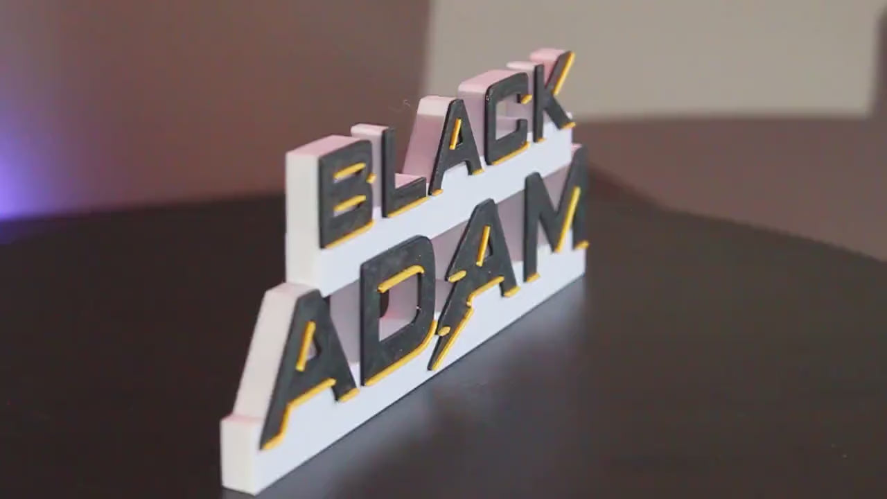 Black Adam 3D printed Comic Logo Art