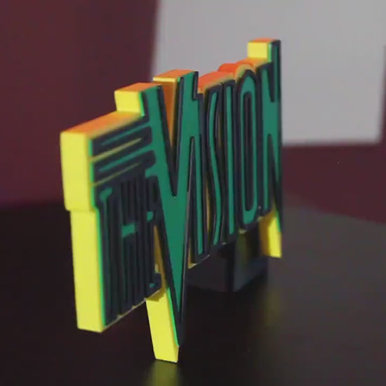 Vision 3D printed Comic Logo Art