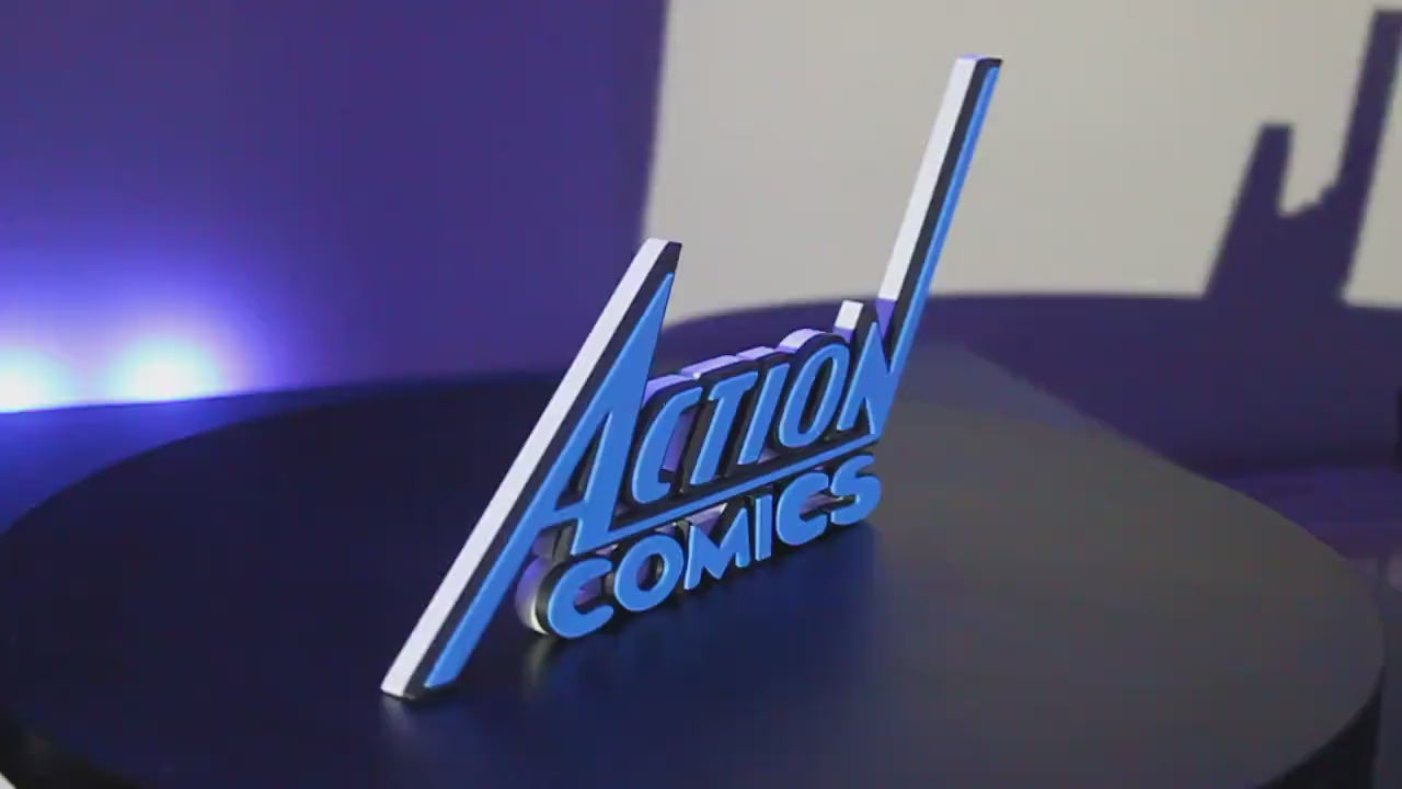 Action Comics 3D printed Comic Logo Art