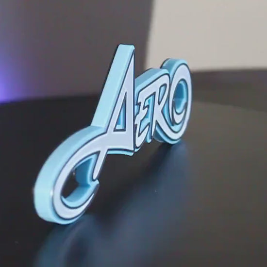 Aero 3D printed Comic Logo Art