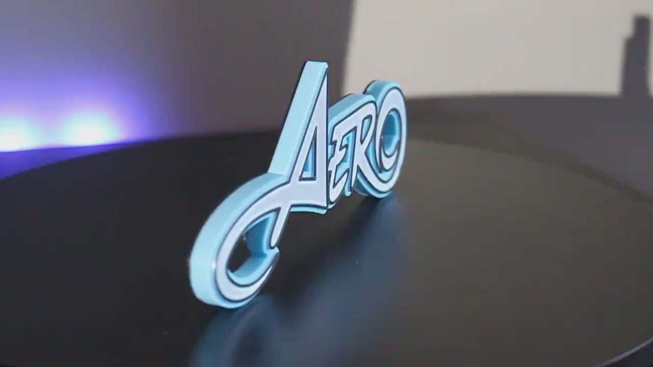 Aero 3D printed Comic Logo Art