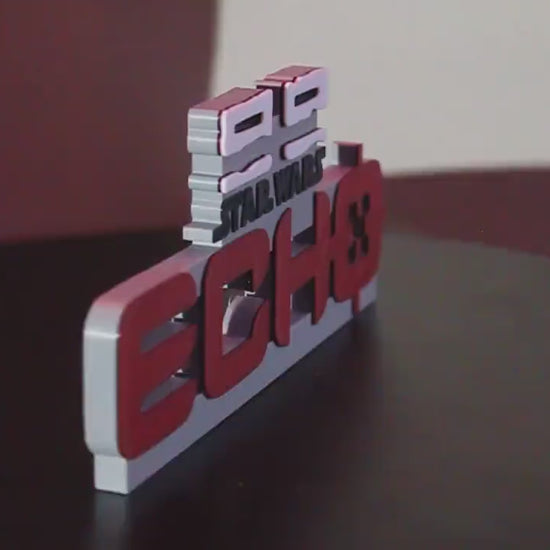 Echo 3D printed Comic Logo Art