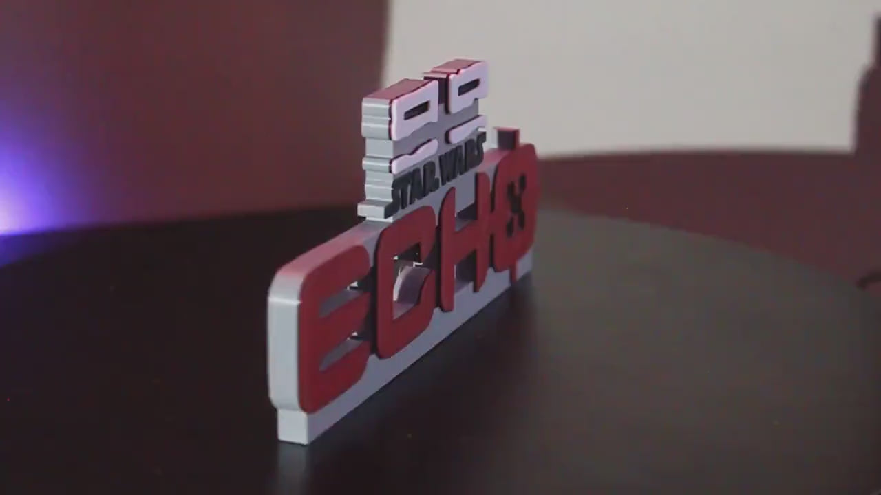 Echo 3D printed Comic Logo Art