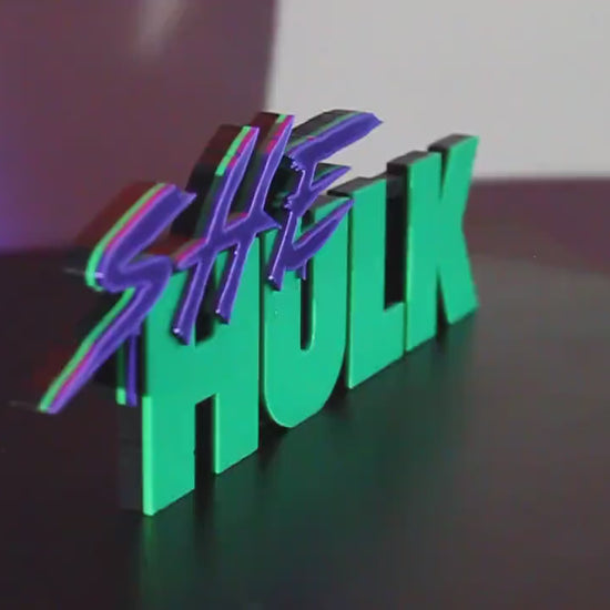 She Hulk 3D printed Comic Logo Art