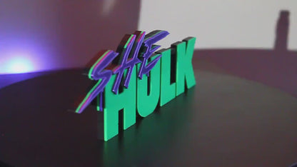 She Hulk 3D printed Comic Logo Art