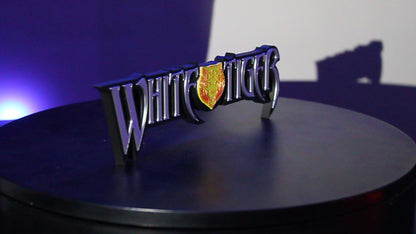 White Tiger 3D printed Logo Sign Wall Desk Shelf Art