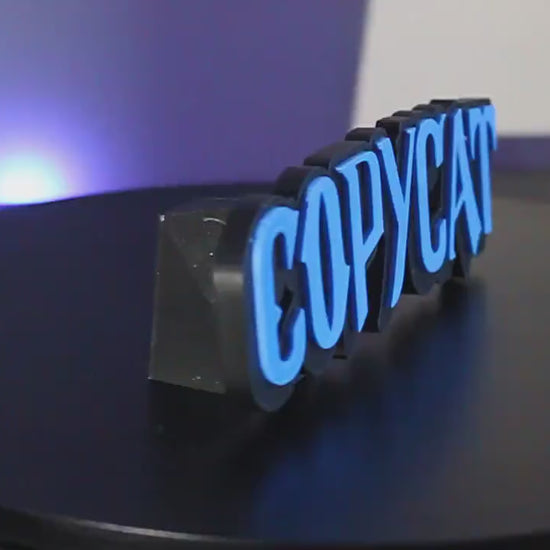 Copycat 3D printed Comic Logo Art