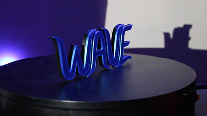 Wave 3D printed Logo Sign Wall Desk Shelf Art