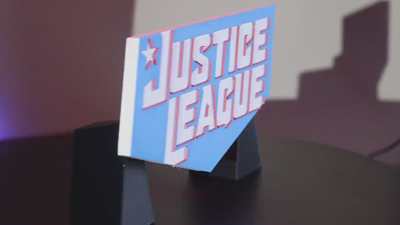 Justice league 3D printed Comic Logo Art