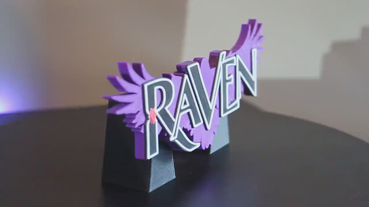 Raven 3D printed Comic Logo Art