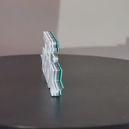 Yoda w/Lightsaber 3D printed Comic Logo Art