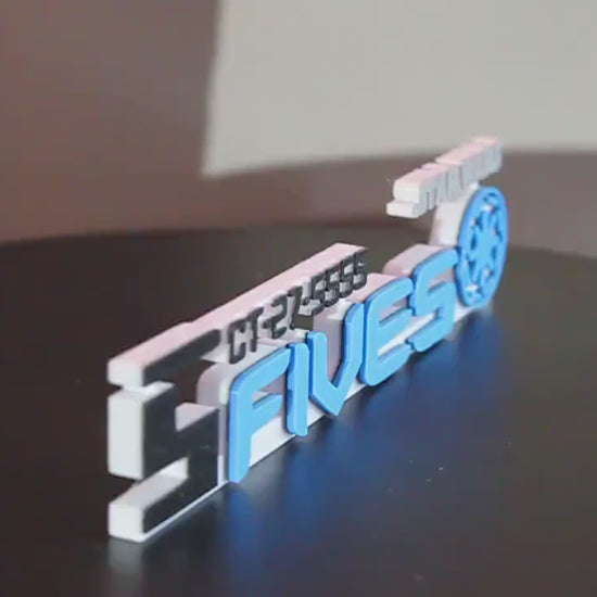 Fives 3D printed Logo Art