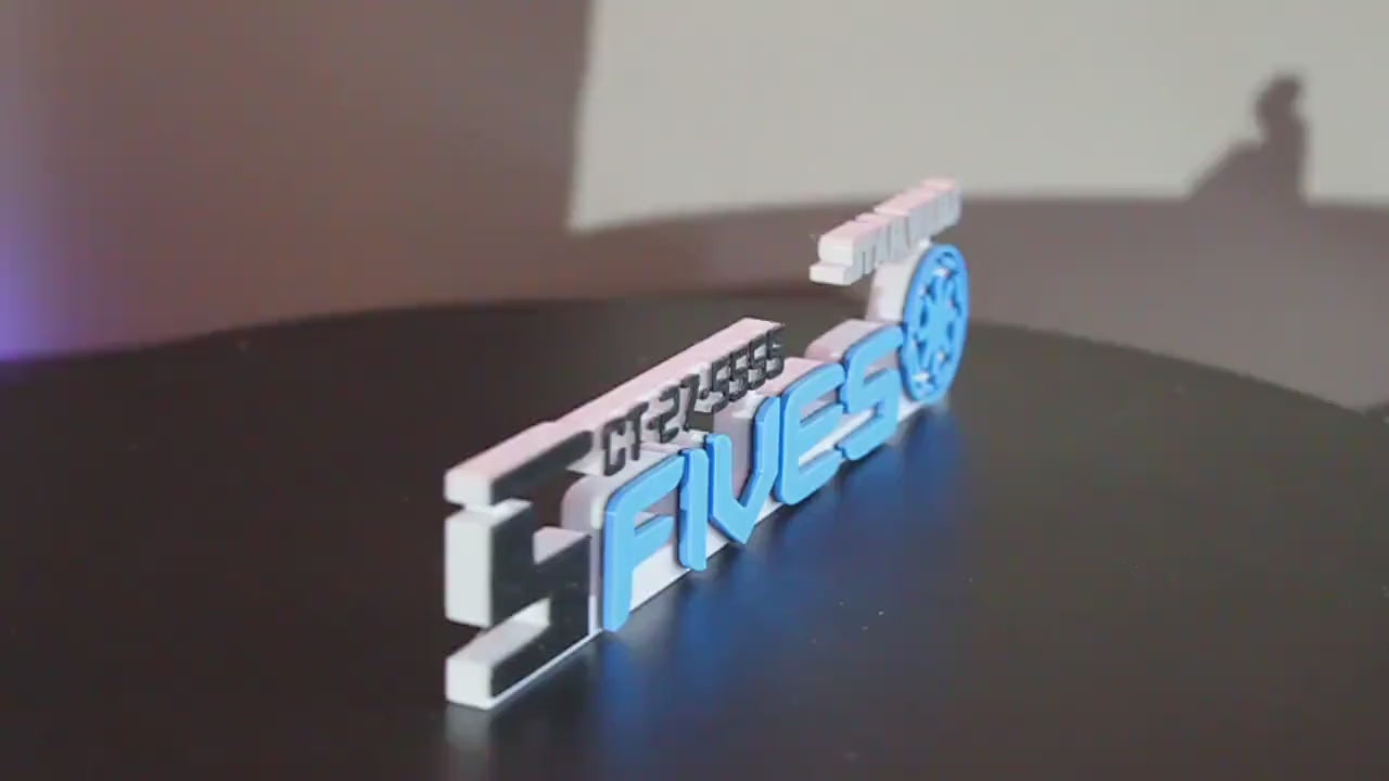 Fives 3D printed Logo Art