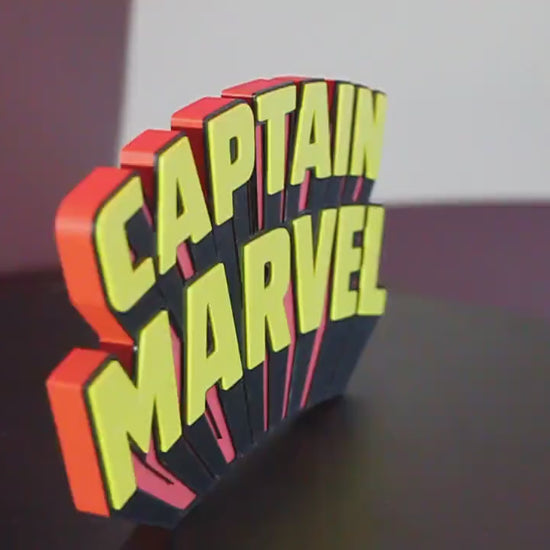 Captain Marvel 3D printed Comic Logo Art