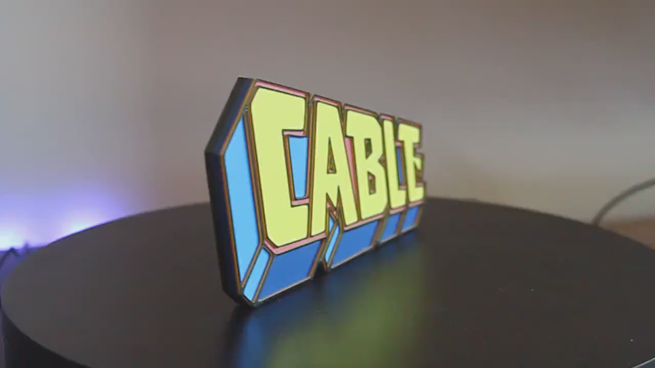 Cable 3D printed Comic Logo Art