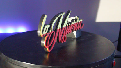 La Muerta 3D printed Logo Sign Wall Desk Shelf Art