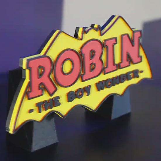 Robin 3D printed Comic Logo Art