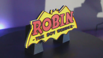 Robin 3D printed Comic Logo Art