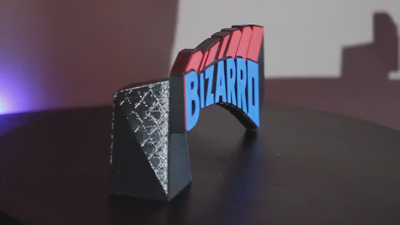 Bizarro 3D printed Comic Logo Art