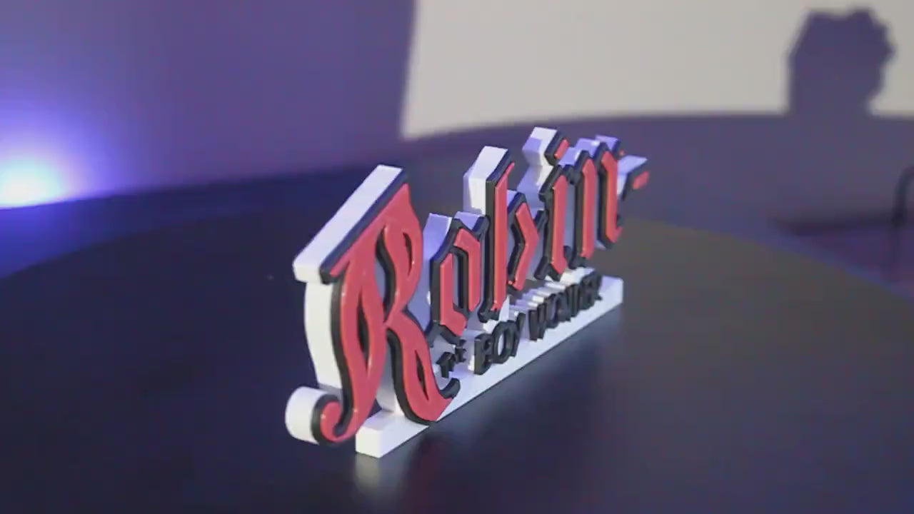 Robin 3D printed Comic Logo Art