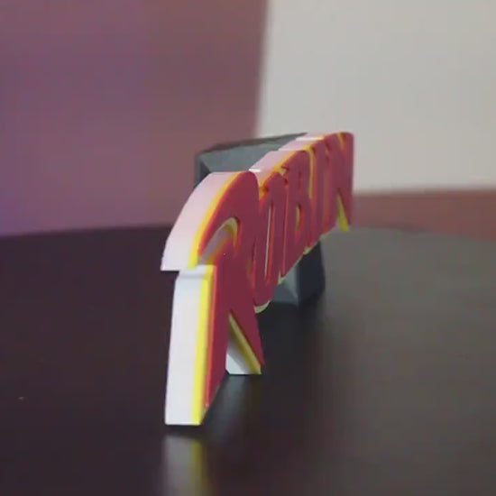 Robin 3D printed Comic Logo Art