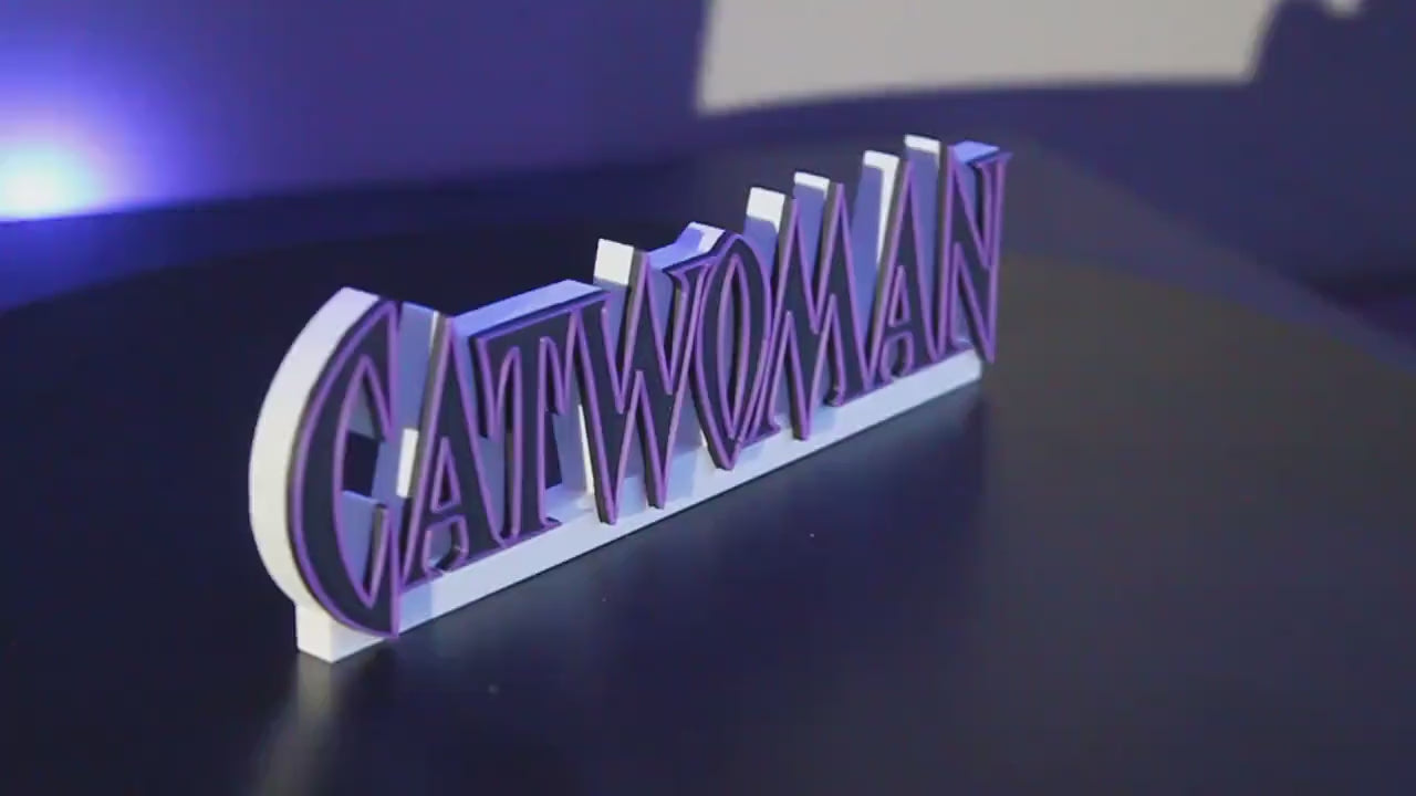 Cat Woman 3D printed Comic Logo Art