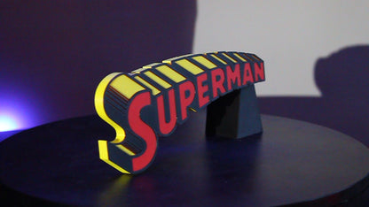 Superman 3D printed Logo Sign Wall Desk Shelf Art