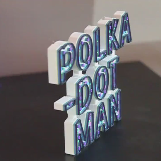 Polka-Dot Man 3D printed Comic Logo Art