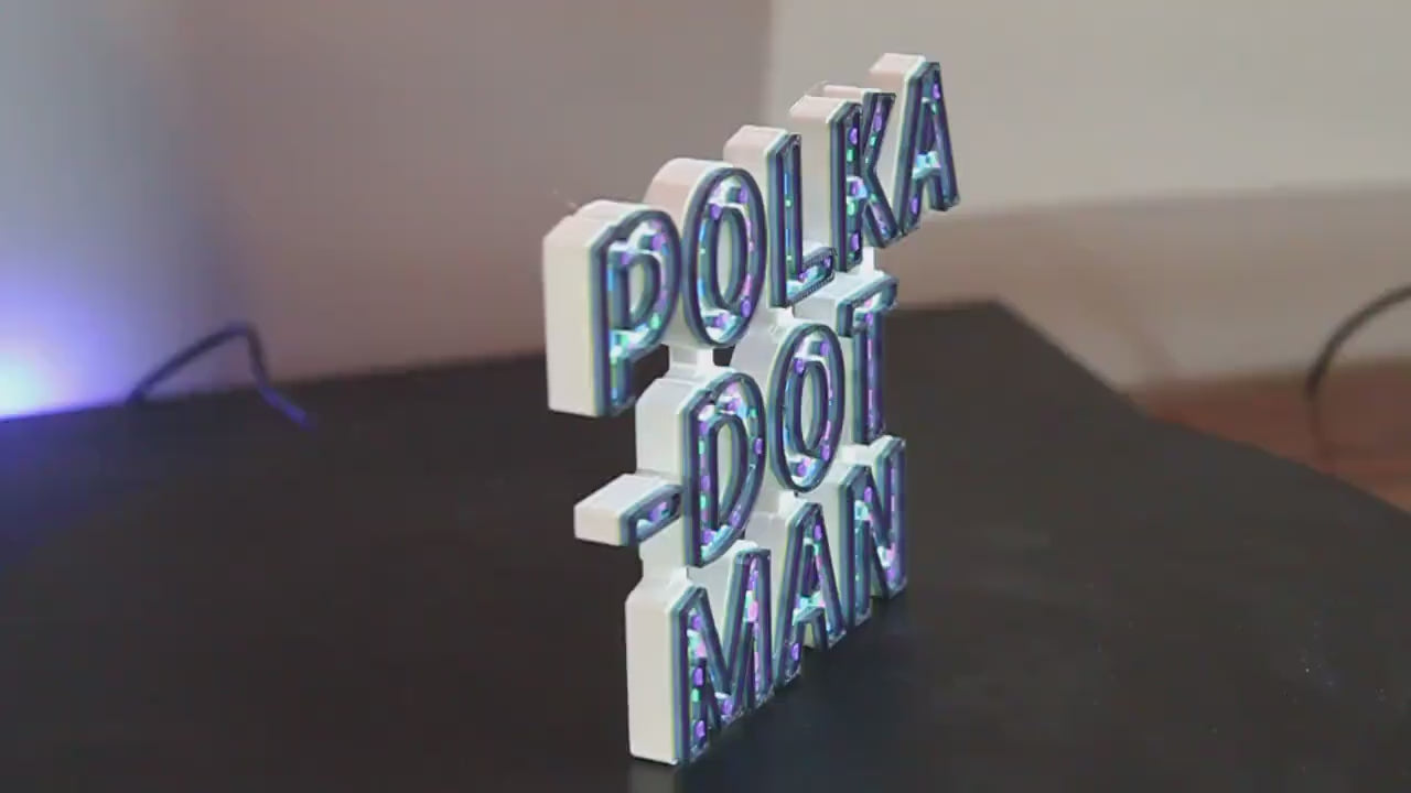 Polka-Dot Man 3D printed Comic Logo Art