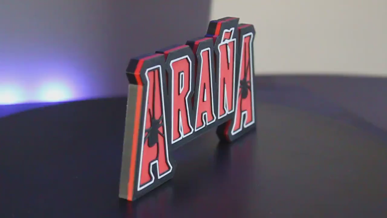 Arana 3D printed Comic Logo Art