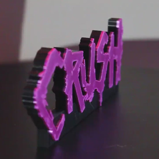 Crush 3D printed Comic Logo Art