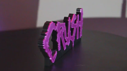 Crush 3D printed Comic Logo Art