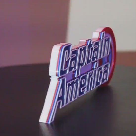 Captain America 3D printed Comic Logo Art