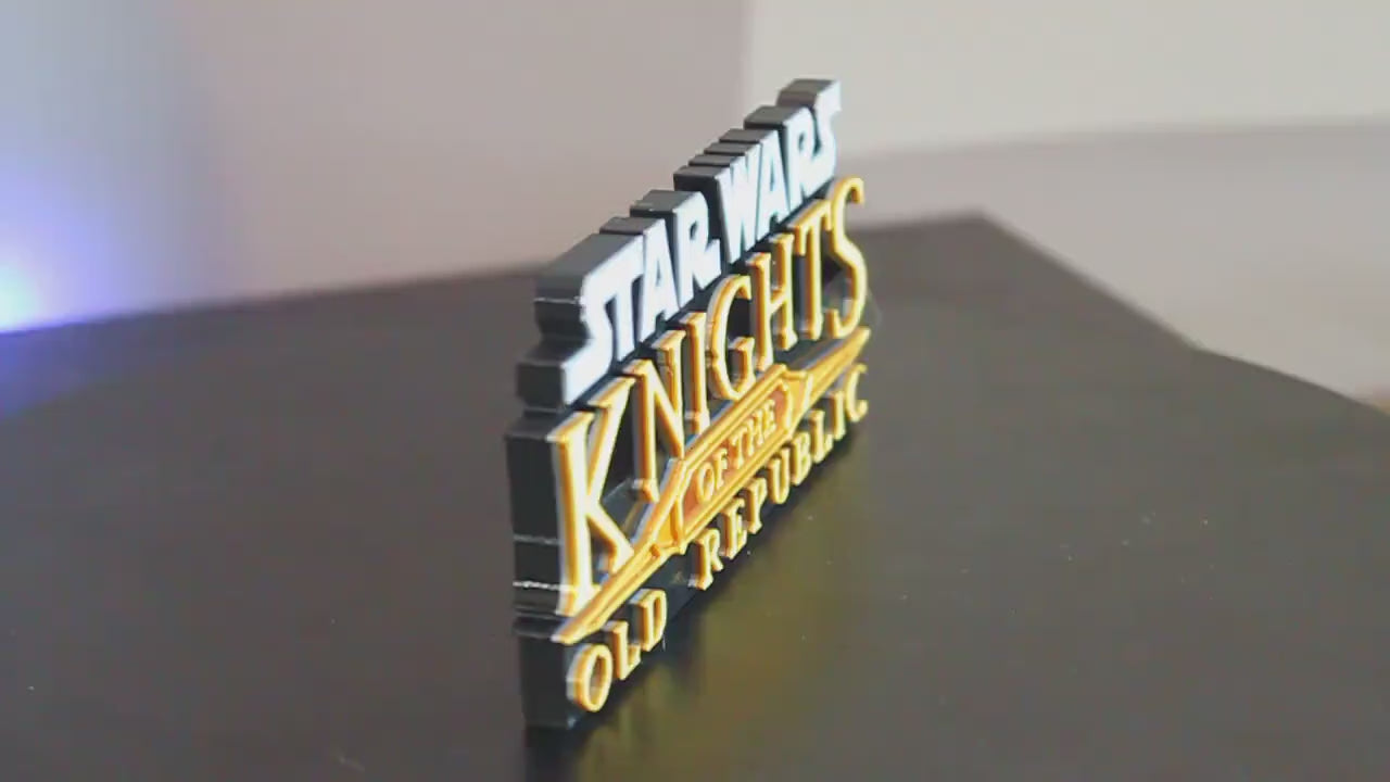 Knights of the Old Republic Game 3D printed Logo Art