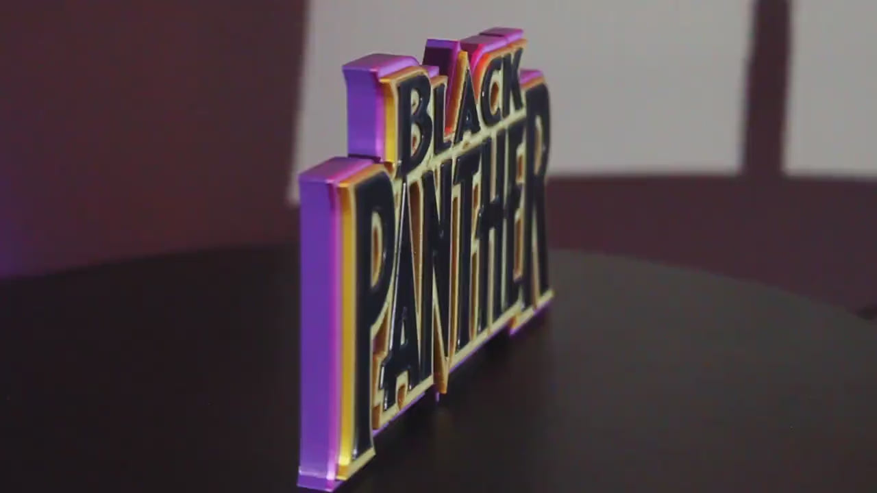 Black Panther 3D printed Comic Logo Art