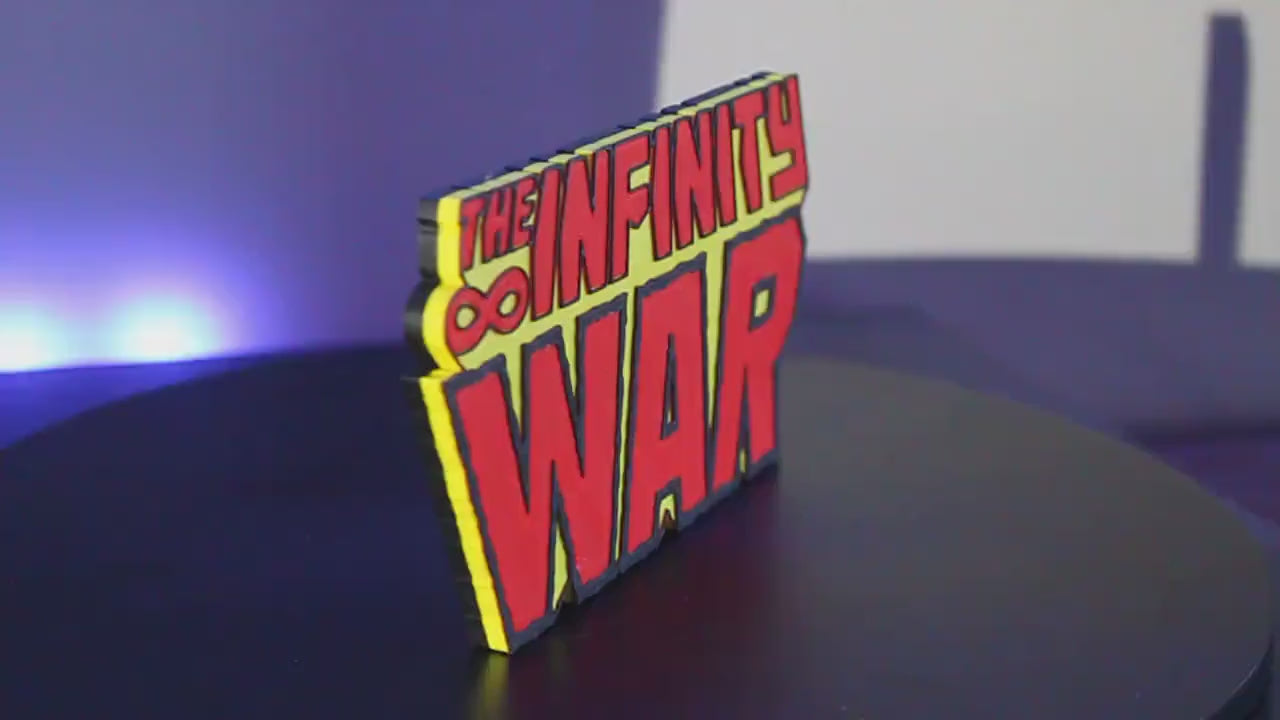 The Infinity War 3D printed Comic Logo Art