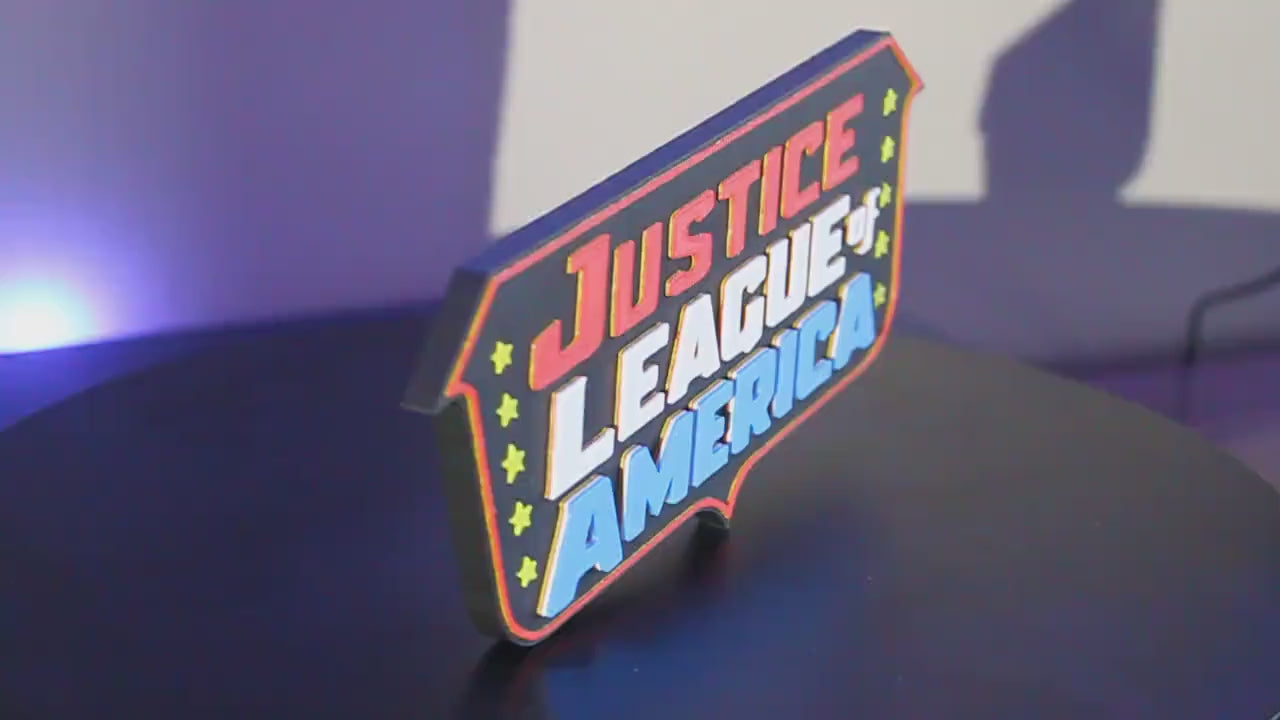 Justice league of America 3D printed Comic Logo Art