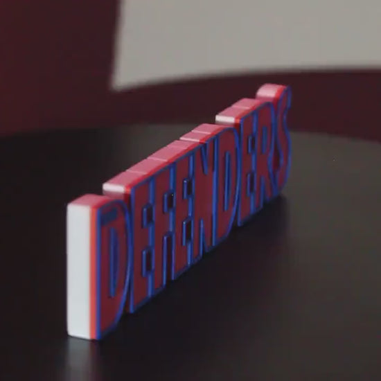 Defenders 3D printed Comic Logo Art