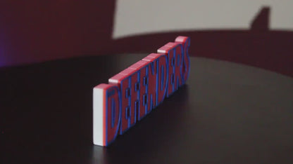 Defenders 3D printed Comic Logo Art