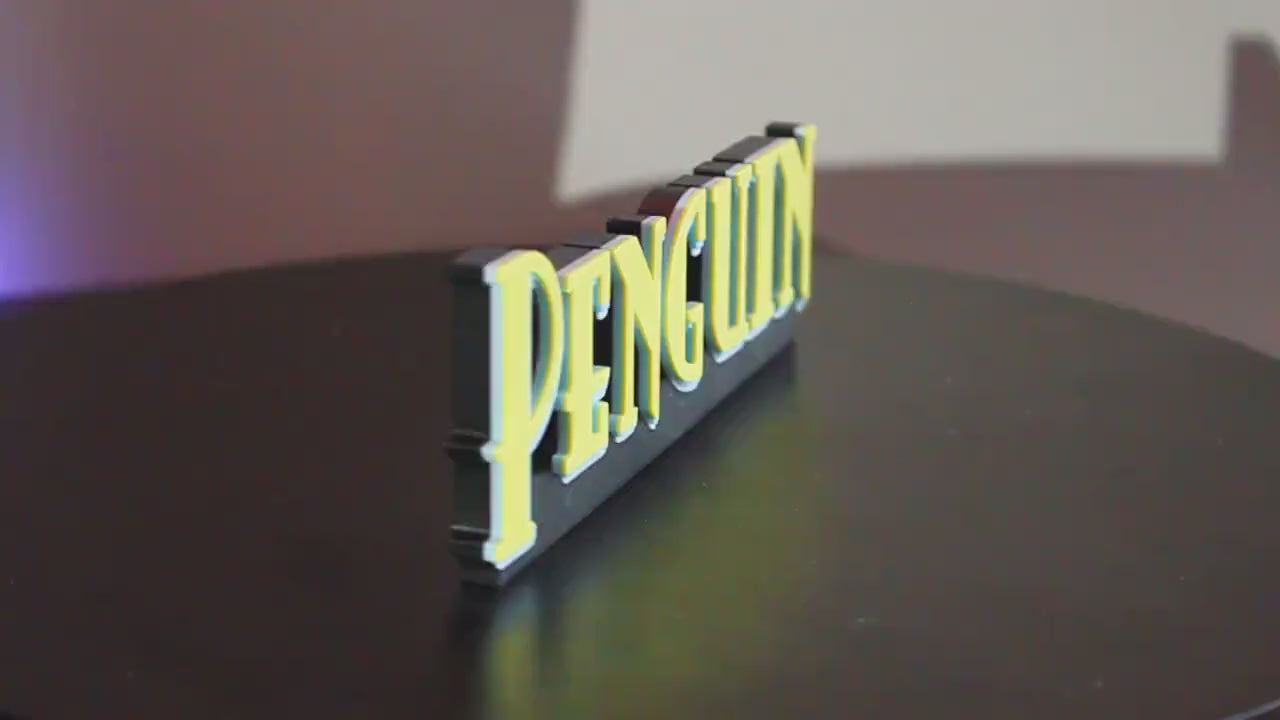 Penguin 3D printed Comic Logo Art