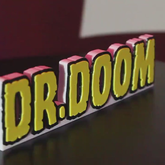 Dr. Doom 3D printed Comic Logo Art