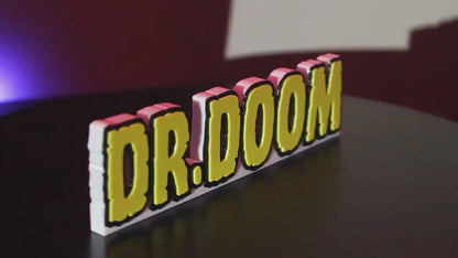 Dr. Doom 3D printed Comic Logo Art